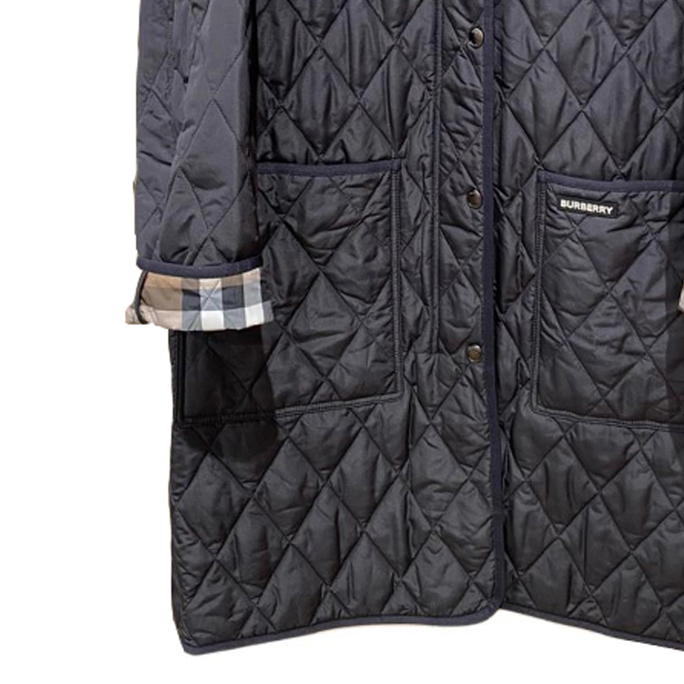 (Women) Burberry FW23  Checkered Hooded Zip-Up Long Sleeve Cotton Jacket Black 80842091 圖 3