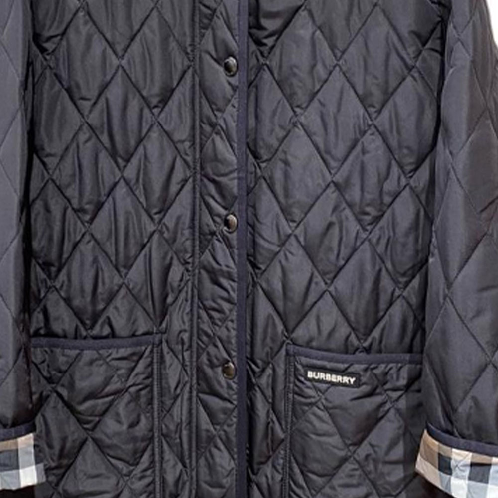 (Women) Burberry FW23  Checkered Hooded Zip-Up Long Sleeve Cotton Jacket Black 80842091 圖 6