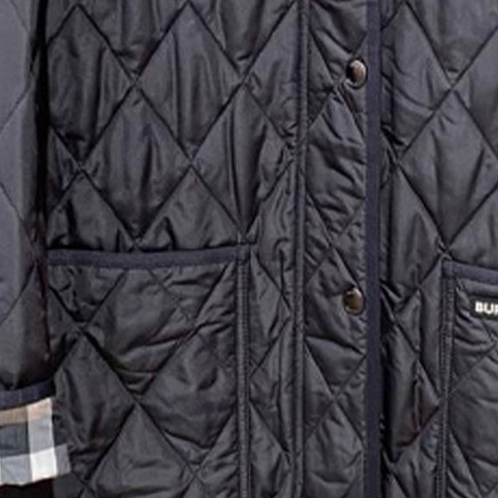 (Women) Burberry FW23  Checkered Hooded Zip-Up Long Sleeve Cotton Jacket Black 80842091 圖 7