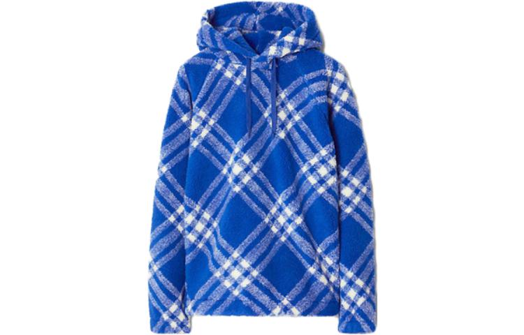 (Women) Burberry FW23  Checkered Hoodie Knight Blue Loose Fit Long Sleeve 80782761 圖 2