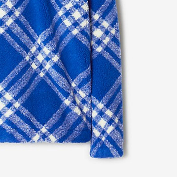 (Women) Burberry FW23  Checkered Hoodie Knight Blue Loose Fit Long Sleeve 80782761 圖 5