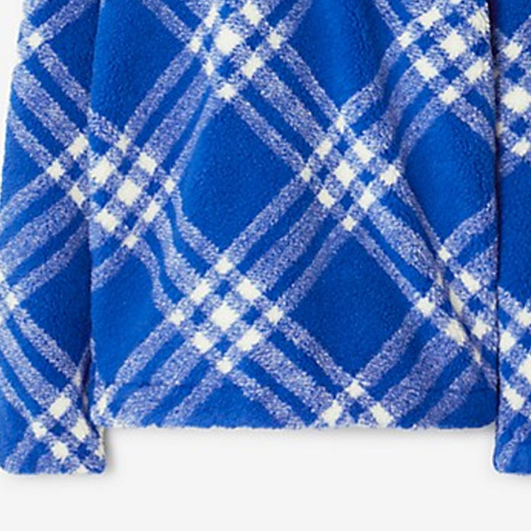 (Women) Burberry FW23  Checkered Hoodie Knight Blue Loose Fit Long Sleeve 80782761 圖 6