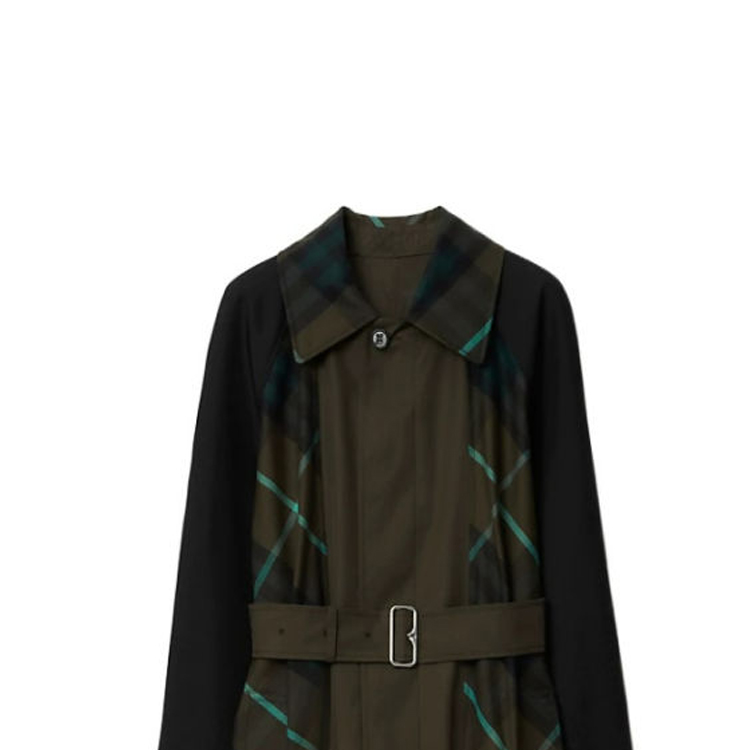 (Women) Burberry FW23  Colorblock Check Belted Long Sleeve Trench Coat Multicolor 80773641 圖 3