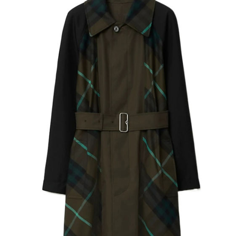 (Women) Burberry FW23  Colorblock Check Belted Long Sleeve Trench Coat Multicolor 80773641 圖 4