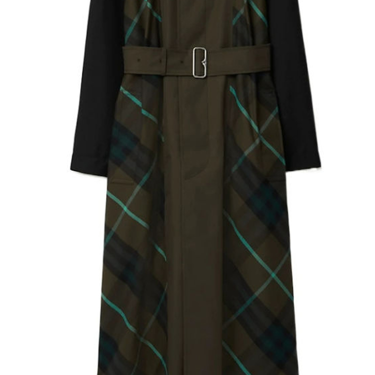 (Women) Burberry FW23  Colorblock Check Belted Long Sleeve Trench Coat Multicolor 80773641 圖 5