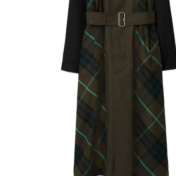 (Women) Burberry FW23  Colorblock Check Belted Long Sleeve Trench Coat Multicolor 80773641 圖 7