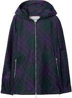 (Women) Burberry FW23 Colorblock Check Hooded Zip-Up Jacket Multicolor. 80790111 (Women) Burberry FW23 Colorblock Check Hooded Zip-Up Jacket Multicolor. 80790111