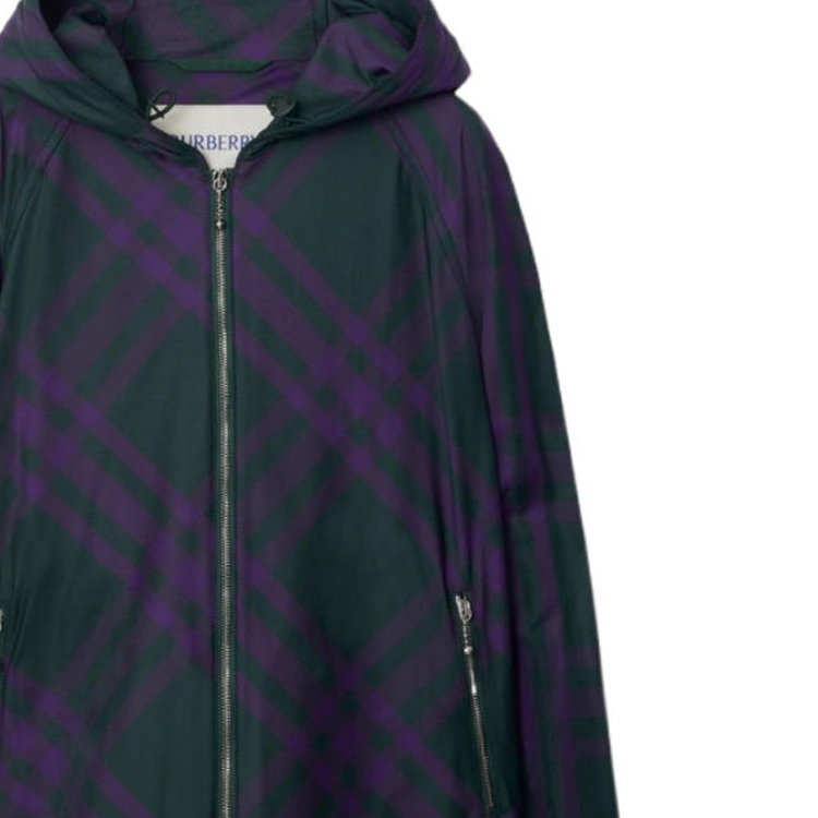 Details for (W) Chaqueta con capucha Burberry FW23 Colorblock Check Multicolor. 80790111