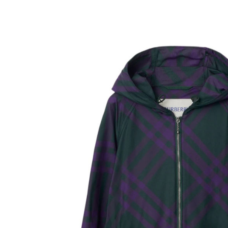 Sizing (W) Chaqueta con capucha Burberry FW23 Colorblock Check Multicolor. 80790111