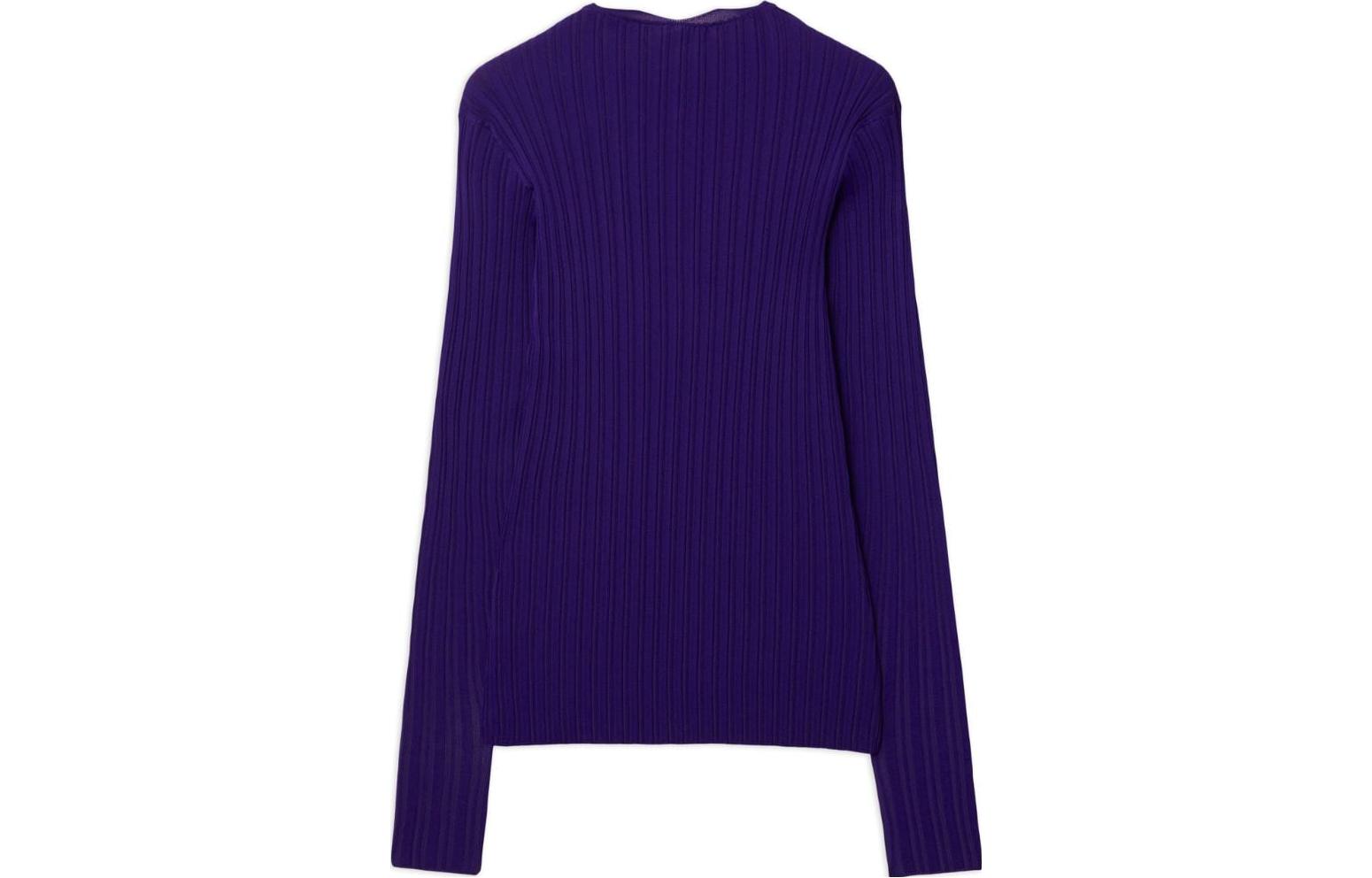 Lookbook (W) バーバリー FW23 カラーブロック ニット 長袖 セーター パープル 80776851