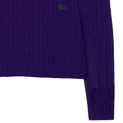 (W) バーバリー FW23 カラーブロック ニット 長袖 セーター パープル 80776851 Shop (W) バーバリー FW23 カラーブロック ニット 長袖 セーター パープル 80776851