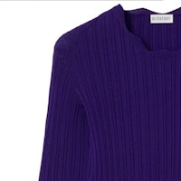 (W) バーバリー FW23 カラーブロック ニット 長袖 セーター パープル 80776851 Purchase (W) バーバリー FW23 カラーブロック ニット 長袖 セーター パープル 80776851