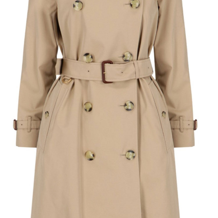 (Women) Burberry FW23  Double-Breasted Belted Mid-Length Trench Coat Brown. 80794201 圖 5