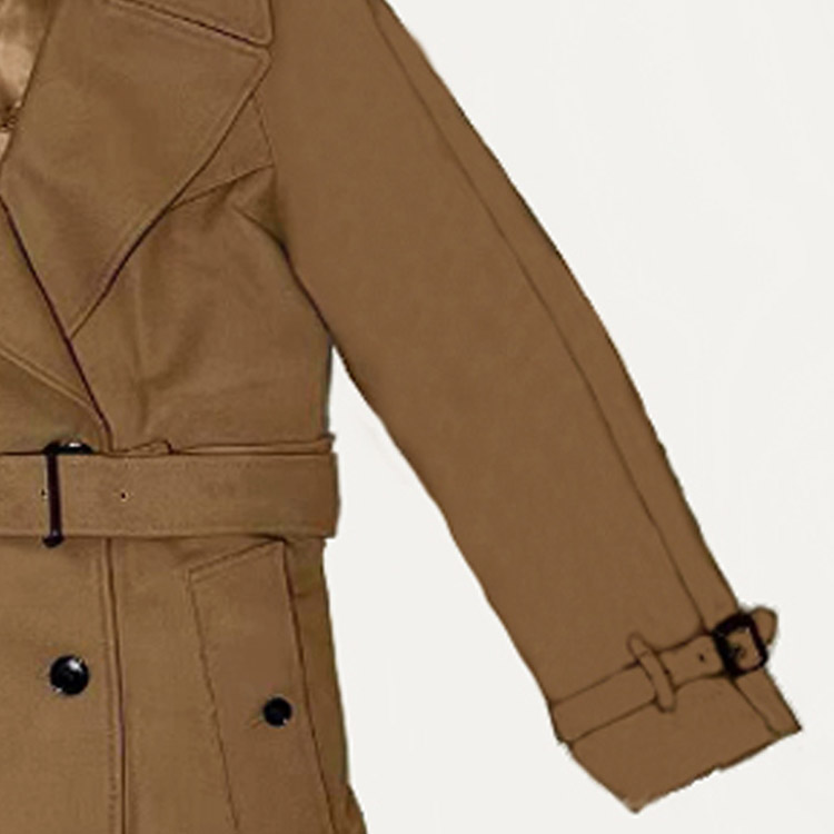 (Women) Burberry FW23  Double-Breasted Casual Long Coat Camel Color 80615501 圖 3