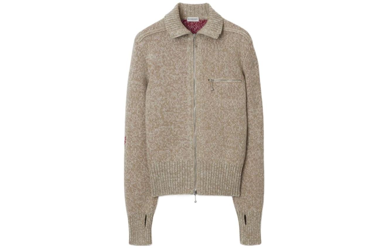 Order (W) Burberry FW23 Suéter Gris de Punto con Cierre y Diseño de Cuello. 80776891