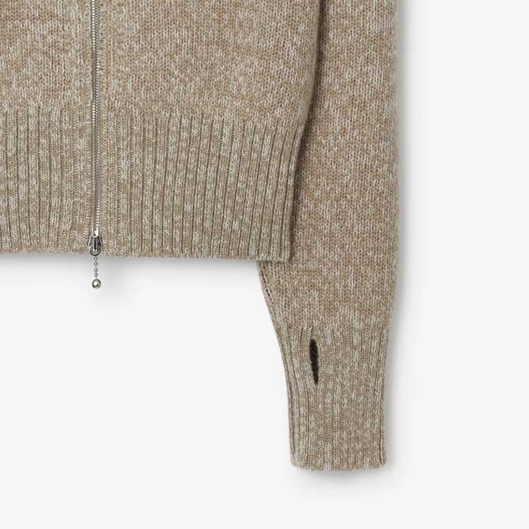 Purchase (W) Burberry FW23 Suéter Gris de Punto con Cierre y Diseño de Cuello. 80776891