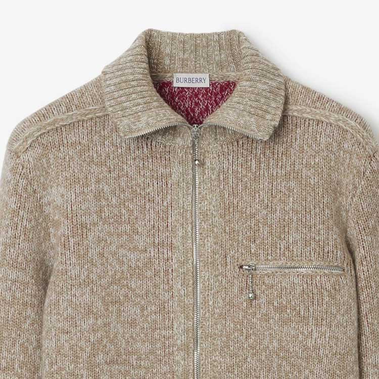 Sizing (W) Burberry FW23 Suéter Gris de Punto con Cierre y Diseño de Cuello. 80776891