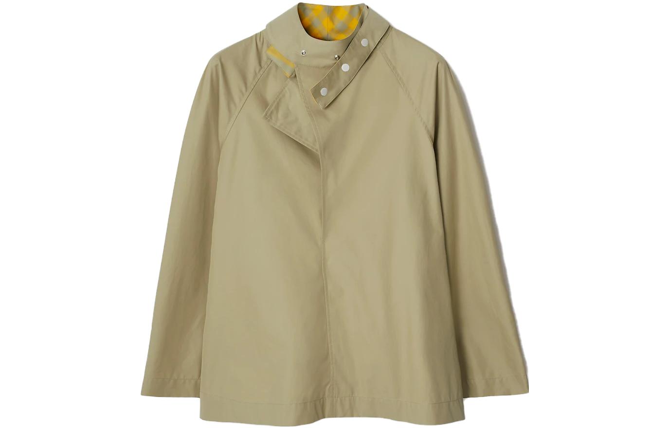 (Women) Burberry FW23  Green Solid Color Raglan Sleeve Casual Jacket 80774121