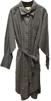 (Women) Burberry FW23 Grey Checkered Mid-Length Long Sleeve Dress. 80699391 (Women) Burberry FW23 Grey Checkered Mid-Length Long Sleeve Dress. 80699391