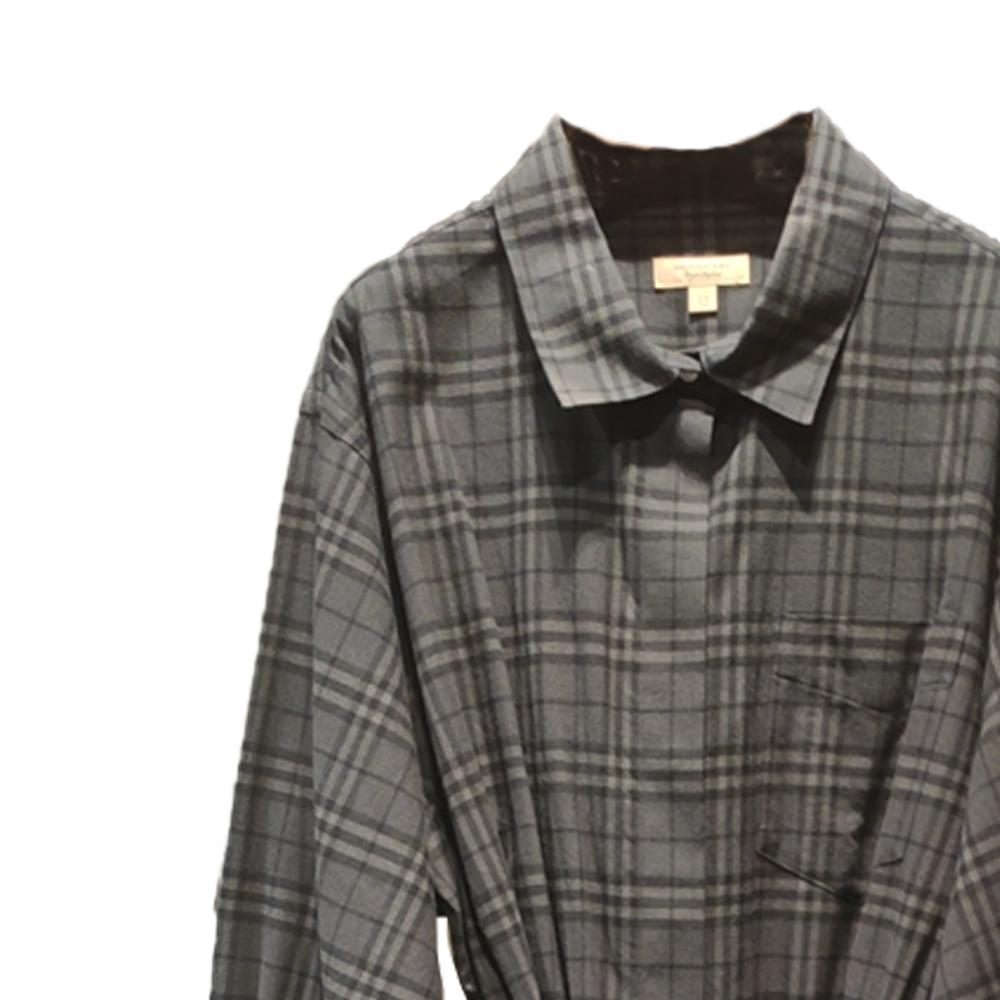 (Women) Burberry FW23  Grey Checkered Mid-Length Long Sleeve Dress. 80699391 圖 4