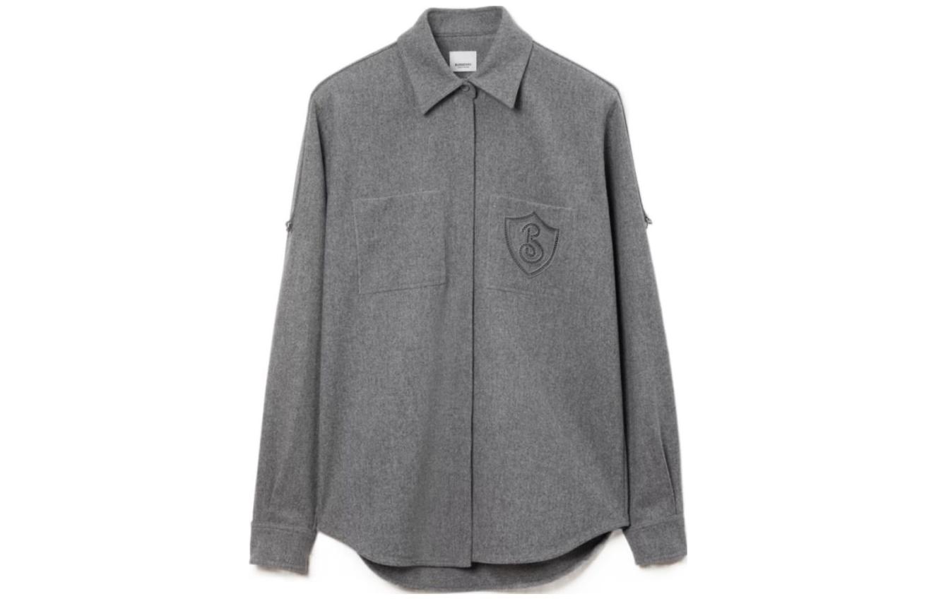 (Women) Burberry FW23  Grey Long-Sleeve Casual Collared Shirt. 80719141 圖 2