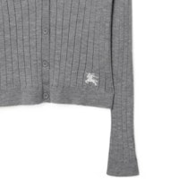 (W) Burberry FW23 Kelabu Kardigan Rajutan V-Leher Single-Breasted. 80808881 Details for (W) Burberry FW23 Kelabu Kardigan Rajutan V-Leher Single-Breasted. 80808881