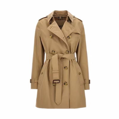 (Women) Burberry FW23 Honey Beige Double-Breasted Long-Sleeve Trench Coat. 80794171
