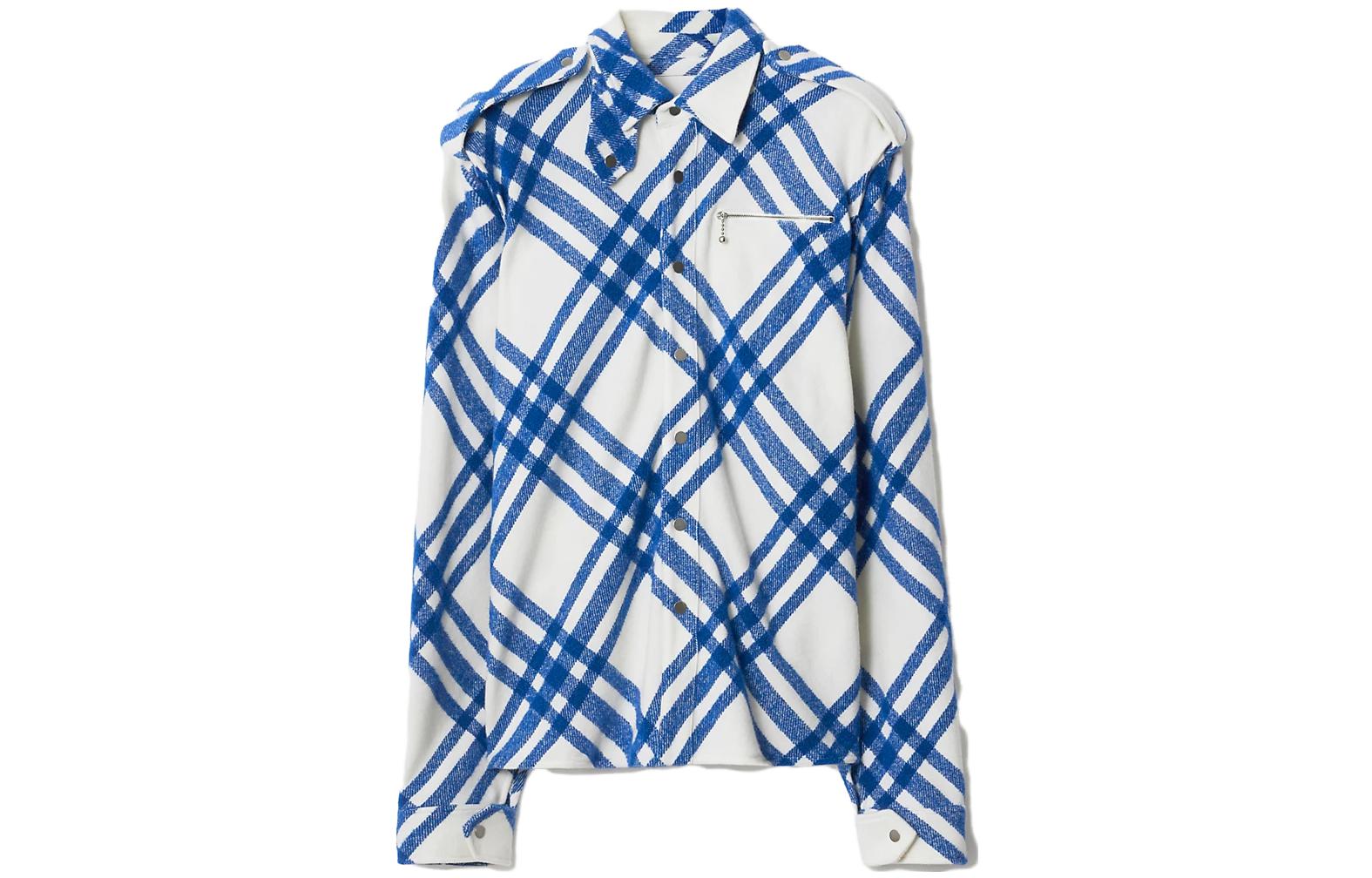 (Women) Burberry FW23  Knight Blue Check Print Long Sleeve Shirt. 80774641 圖 2