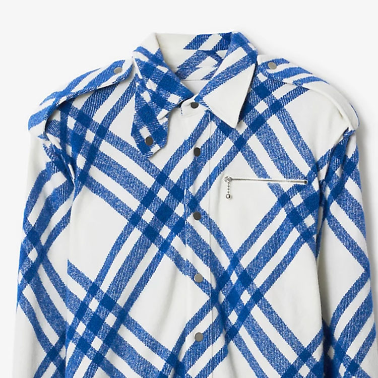 (Women) Burberry FW23  Knight Blue Check Print Long Sleeve Shirt. 80774641 圖 3