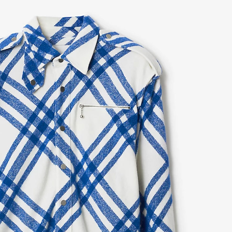 (Women) Burberry FW23  Knight Blue Check Print Long Sleeve Shirt. 80774641 圖 4