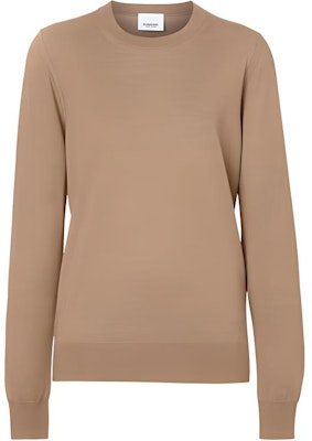 (W) Burberry FW23 Baju Sejuk Lengan Panjang Warna Coklat Muda Knit Crewneck 80750171 Buy (W) Burberry FW23 Baju Sejuk Lengan Panjang Warna Coklat Muda Knit Crewneck 80750171