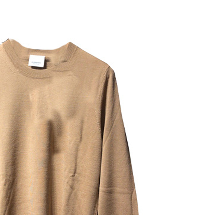 Details for (W) Burberry FW23 Baju Sejuk Lengan Panjang Warna Coklat Muda Knit Crewneck 80750171