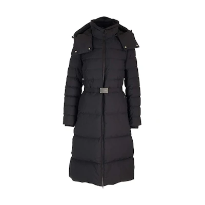 (Women) Burberry FW23 Long Puffer Coat Black - Hooded & Belted 80727151