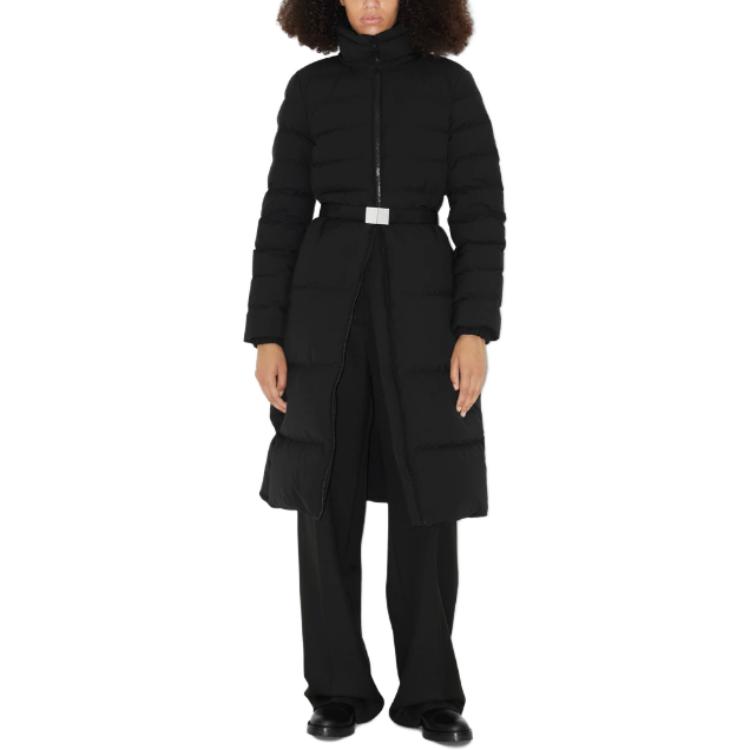 Shop (W) Burberry FW23 長版羽絨外套 黑色 - 連帽綁帶設計 80727151