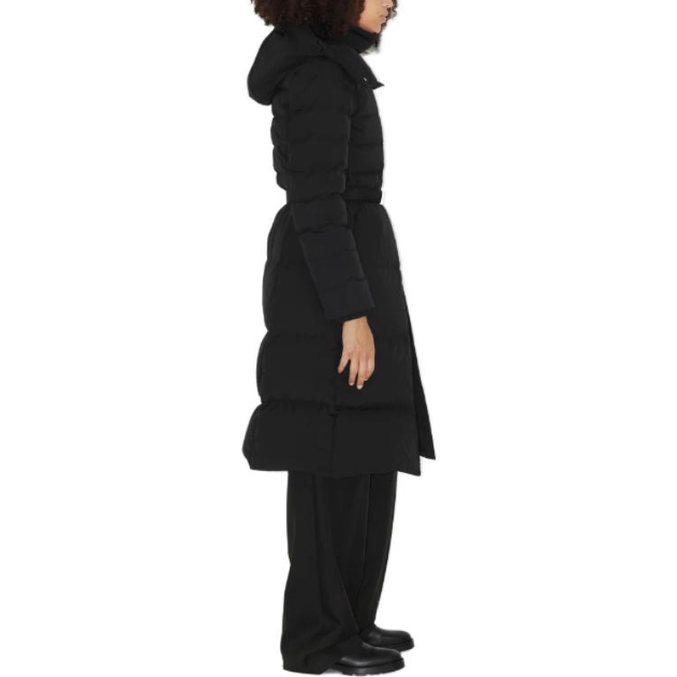 Details for (W) Burberry FW23 長版羽絨外套 黑色 - 連帽綁帶設計 80727151