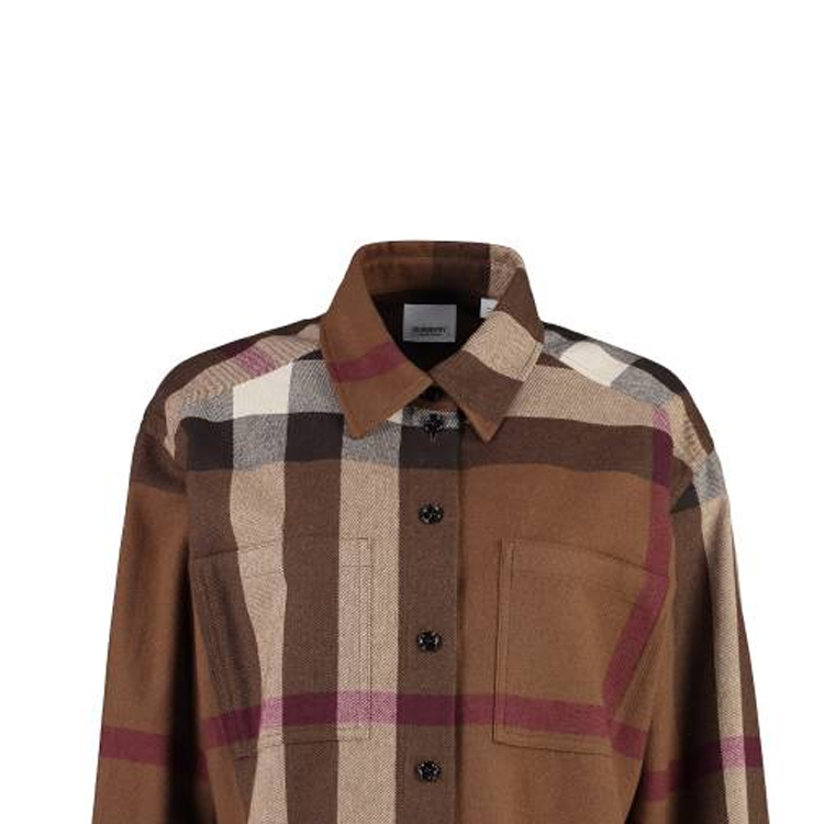 (Women) Burberry FW23  Multicolor Patchwork Check Single-Breasted Shirt. 80718401 圖 4