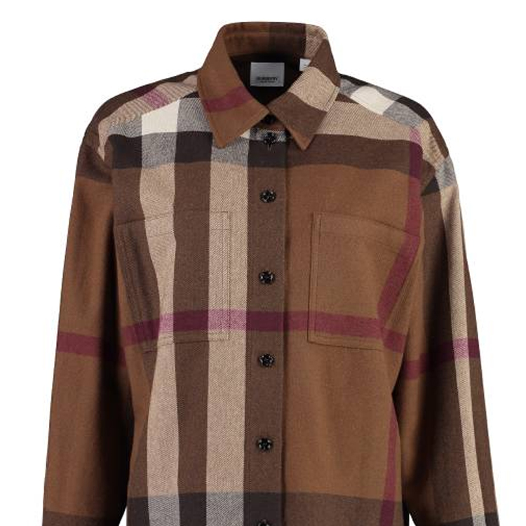 (Women) Burberry FW23  Multicolor Patchwork Check Single-Breasted Shirt. 80718401 圖 5
