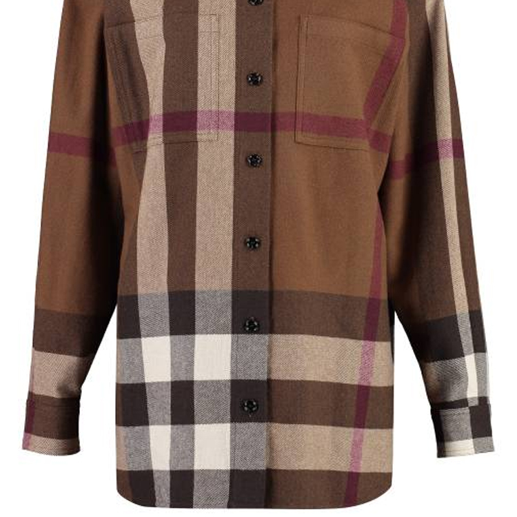 (Women) Burberry FW23  Multicolor Patchwork Check Single-Breasted Shirt. 80718401 圖 6