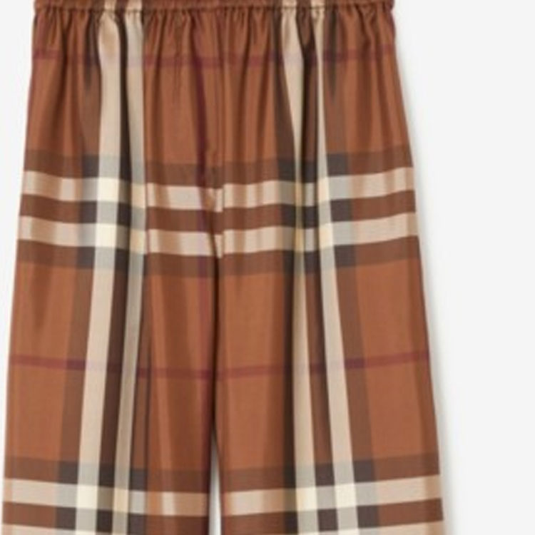 (Women) Burberry FW23  Multicolor Plaid Print Wide-Leg Casual Pants. 80722421 圖 4