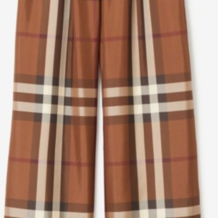 (Women) Burberry FW23  Multicolor Plaid Print Wide-Leg Casual Pants. 80722421 圖 5