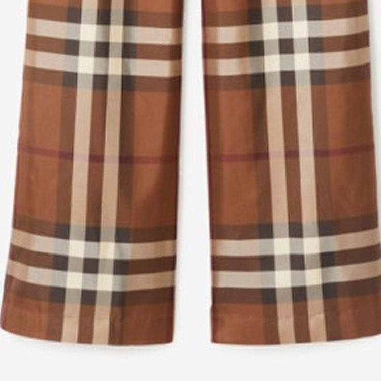 (Women) Burberry FW23  Multicolor Plaid Print Wide-Leg Casual Pants. 80722421 圖 6