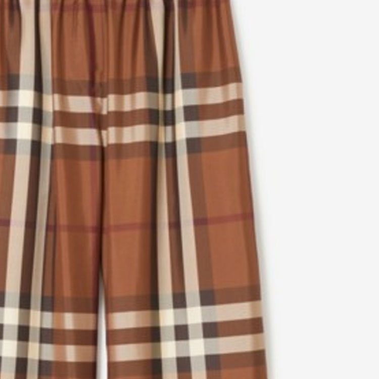 (Women) Burberry FW23  Multicolor Plaid Print Wide-Leg Casual Pants. 80722421 圖 7