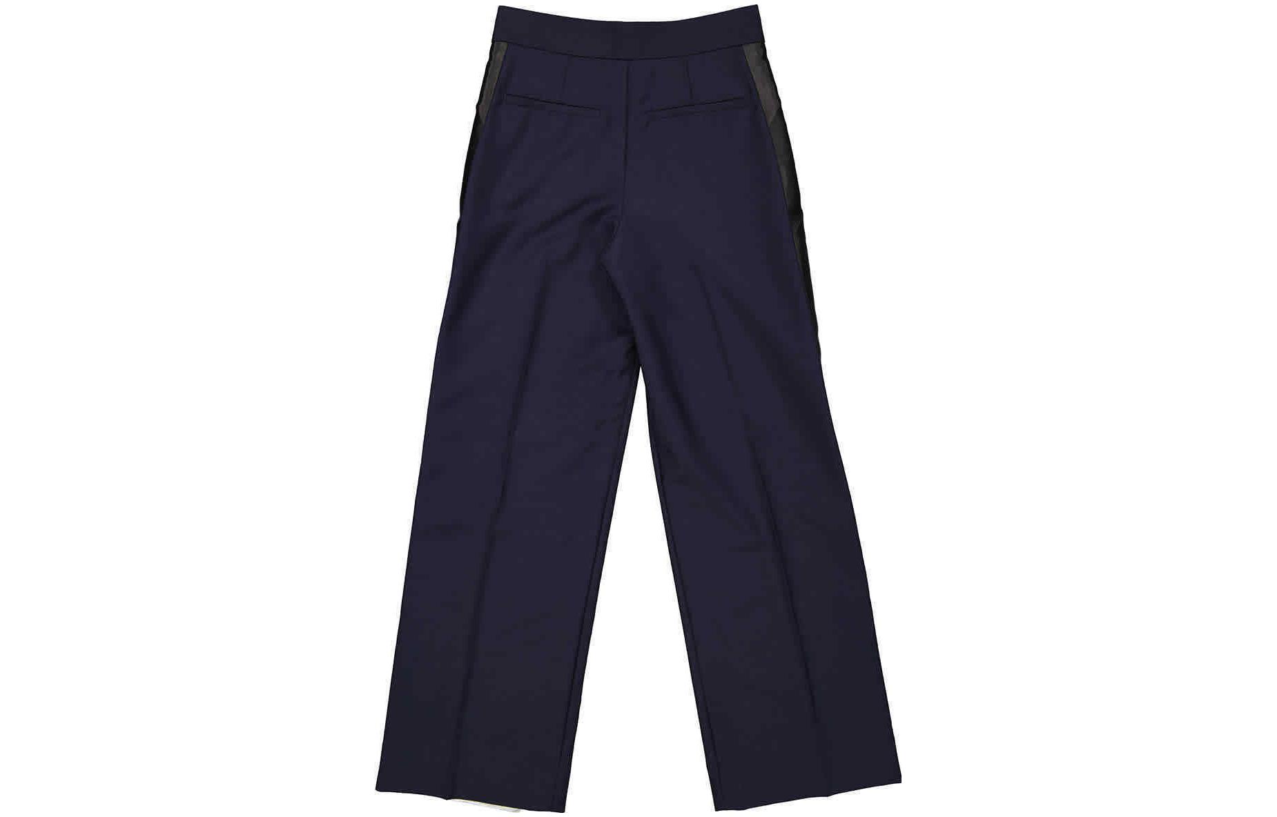 (Women) Burberry FW23  Navy Blue Wide-Leg Zipper Casual Pants. 80402781 圖 3