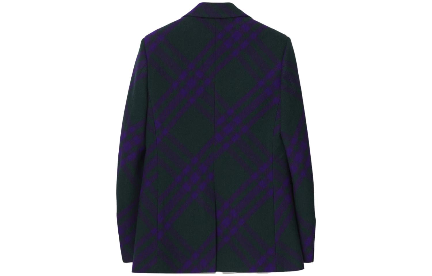 Lookbook (Women) Burberry FW23  Plaid Double-Breasted Long Sleeve Blazer Deep Purple 80768521