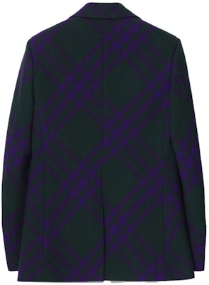 (Women) Burberry FW23 Plaid Double-Breasted Long Sleeve Blazer Deep Purple 80768521 Lookbook (Women) Burberry FW23 Plaid Double-Breasted Long Sleeve Blazer Deep Purple 80768521