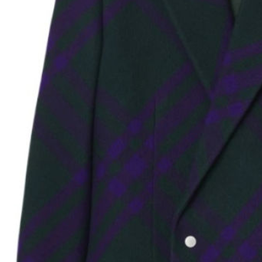 Purchase (Women) Burberry FW23  Plaid Double-Breasted Long Sleeve Blazer Deep Purple 80768521