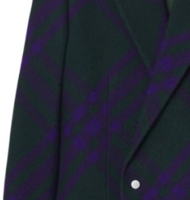 (Women) Burberry FW23 Plaid Double-Breasted Long Sleeve Blazer Deep Purple 80768521 Purchase (Women) Burberry FW23 Plaid Double-Breasted Long Sleeve Blazer Deep Purple 80768521