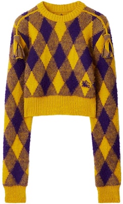 (W) 버버리 FW23 체크 자카드 니트 프린지 스웨터 - 가을 오커 컬러. 80769451 Buy (W) 버버리 FW23 체크 자카드 니트 프린지 스웨터 - 가을 오커 컬러. 80769451