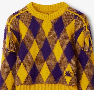 (W) 博柏利FW23格纹提花流苏针织毛衣 - 秋黄配色 80769451 Lookbook (W) 博柏利FW23格纹提花流苏针织毛衣 - 秋黄配色 80769451