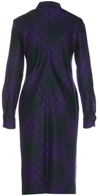 (W) Burberry FW23 紫色格紋長袖扣式襯衫連身長裙 80767431 Lookbook (W) Burberry FW23 紫色格紋長袖扣式襯衫連身長裙 80767431